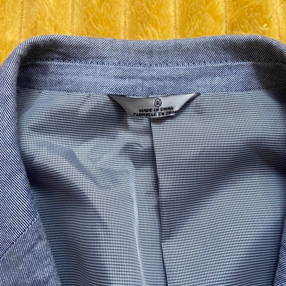 Men’s Grey Blue Blazer One Button Cotton Polyester Sport Coat Le Chateau - Picture 2 of 9